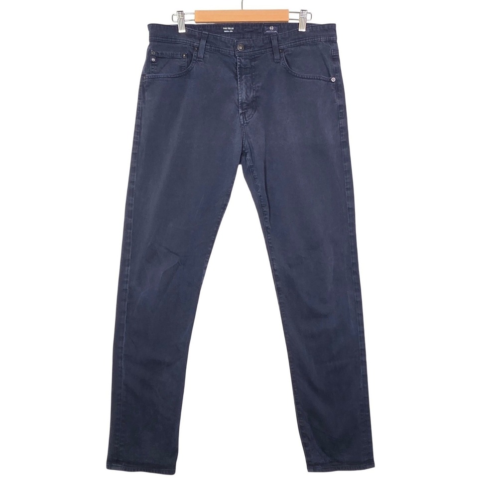 AG Adriano Goldschmied Mens 36x34 Navy Solid The Tellis Modern Slim Chino Pants